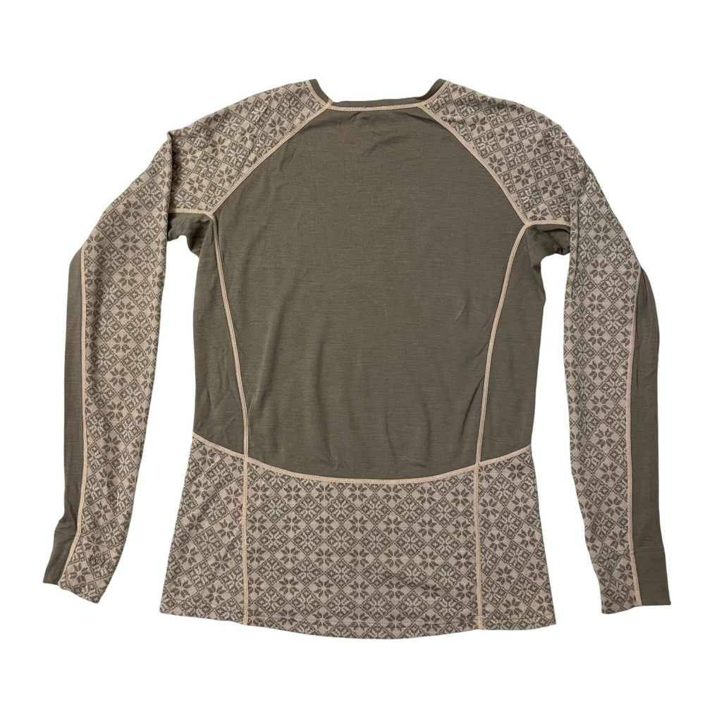 Kari Traa Rose Base Layer Top Womens Large Merino Wool Nordic Taupe 611364 - Picture 4 of 8